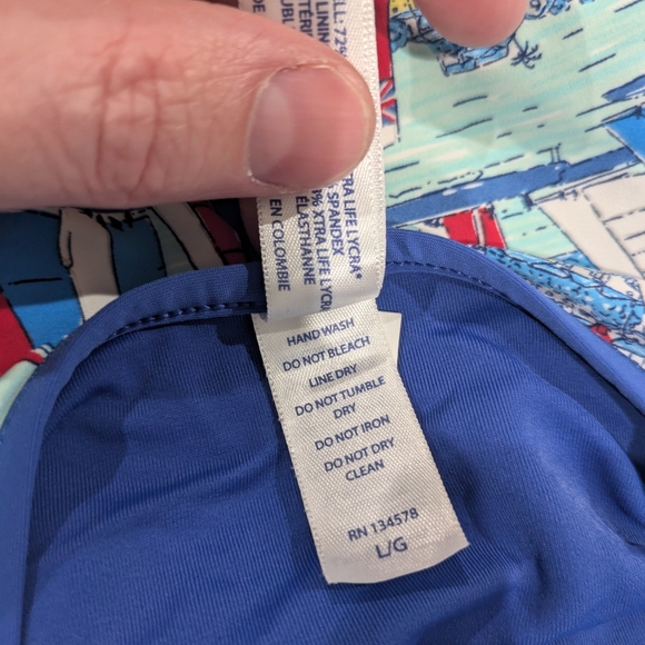 Vineyard Vines Sailboat Print One Piece - Blue and Red - Picture 5 of 6